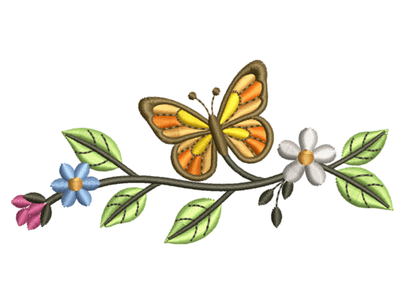 Butterfly Floral Branch Design