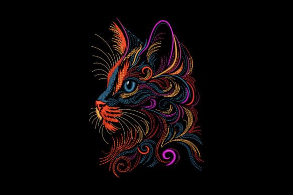 Colorful Cat Face