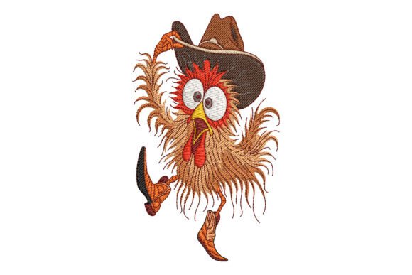 Crazy Chicken with Cowboy Hat