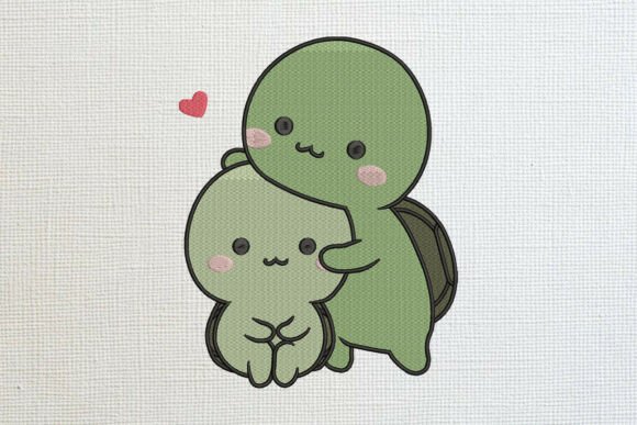 Cute Hugging Kawaii Turtles