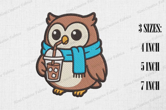 Cute Owl Loves Iced Coffee