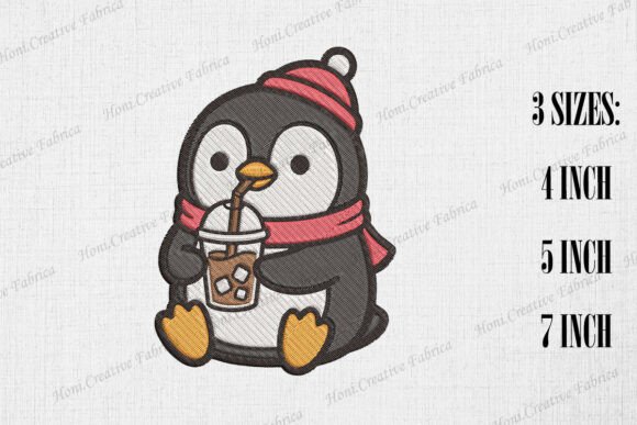 Cute Penguin Loves Iced Coffee