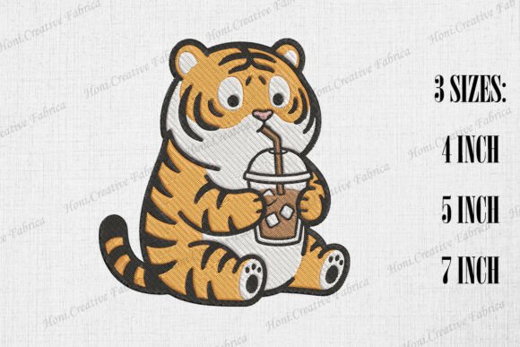 Cute Tiger Loves Iced Coffee