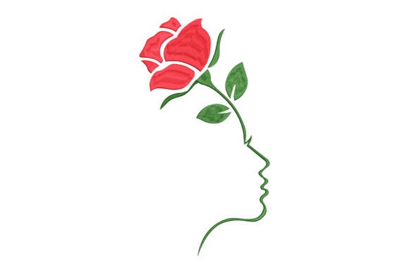 Girl with Blooming Rose