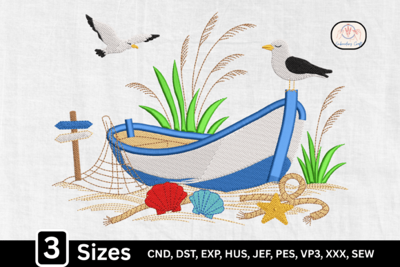 Nautical Beach Coastal Fishing Boat