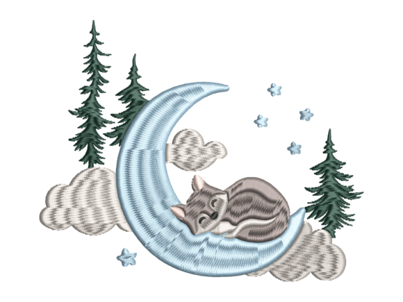 Sleeping Wolf Cub Moon Design