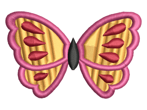 Textured Gold Pink Butterfly