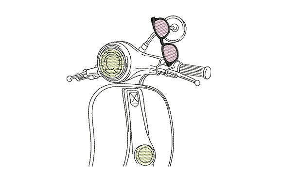 Vintage Scooter with Sunglasses
